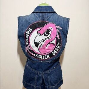 Tommy Hilfiger Tampa Roller Derby Bedazzled Women’s Jean Vest